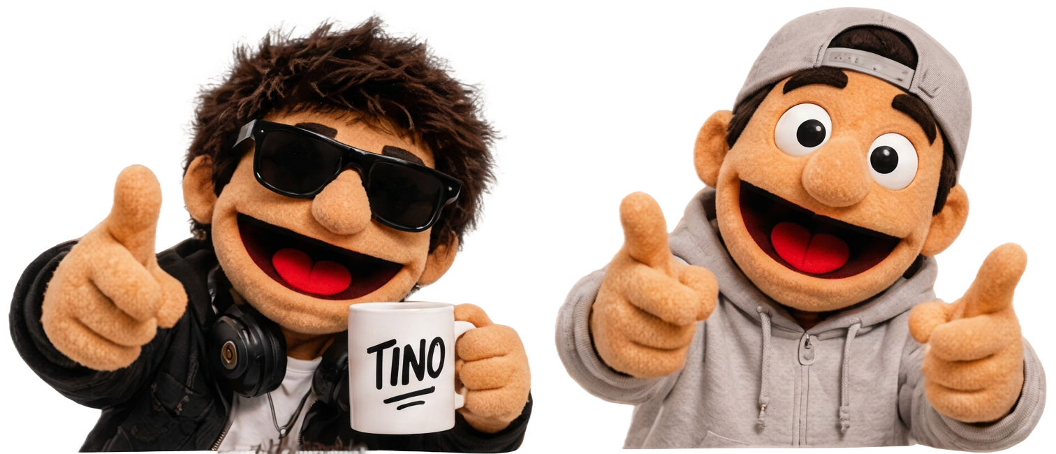 Tino y Tado saludando con el pulgar arriba